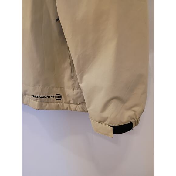 Men's Free Country Large All Weather Lightweight Hooded Jacket Khaki Black - Picture 8 of 13